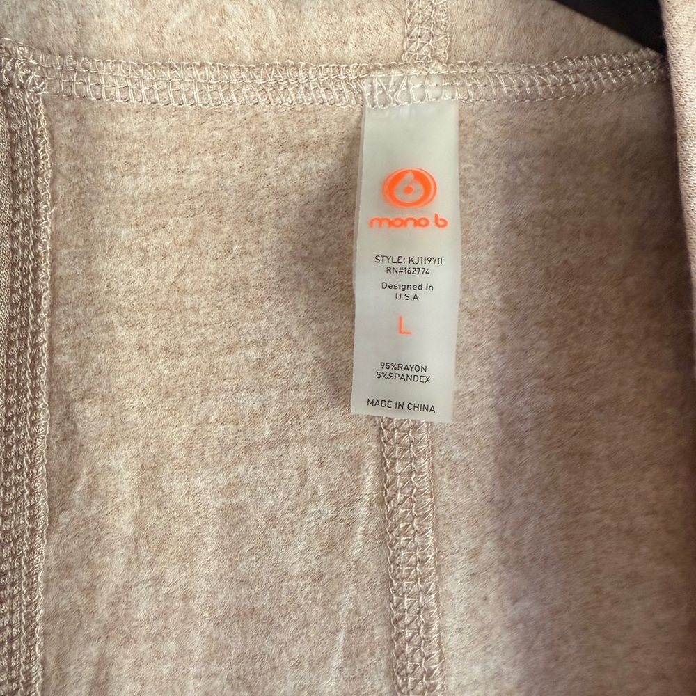 Anthropologie Light Tan Sleeveless Vest Cardigan by Mono B 🧸 - Picture 5 of 9
